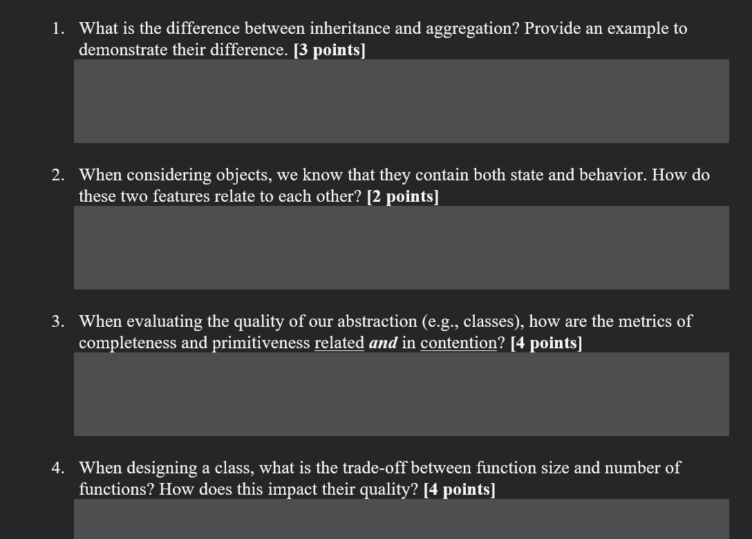 Solved 1. What is the difference between inheritance and | Chegg.com