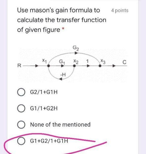 Solved 4 points Use mason's gain formula to calculate the | Chegg.com
