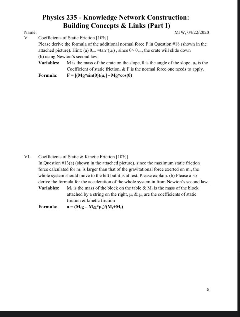 Physics 235 - Knowledge Network Construction: | Chegg.com