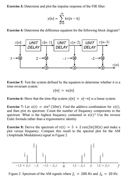 Solved Exercise 1: Determine the output y[n] for the input | Chegg.com