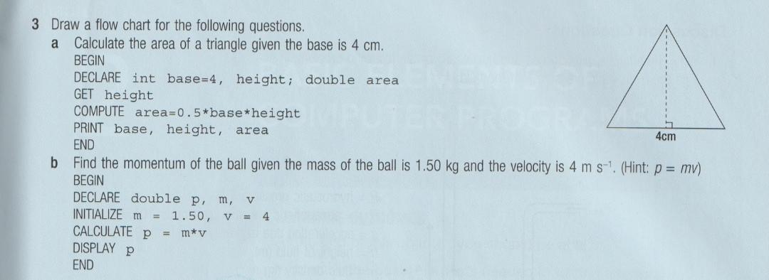 Solved 3 Draw a flow chart for the following questions. a | Chegg.com