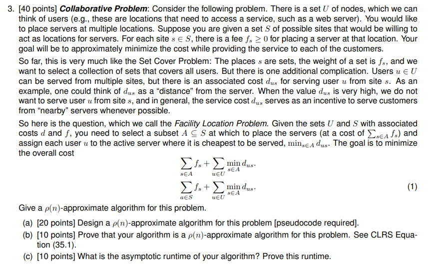 Solved Require A Good Algorithm Design, High-level Analysis | Chegg.com