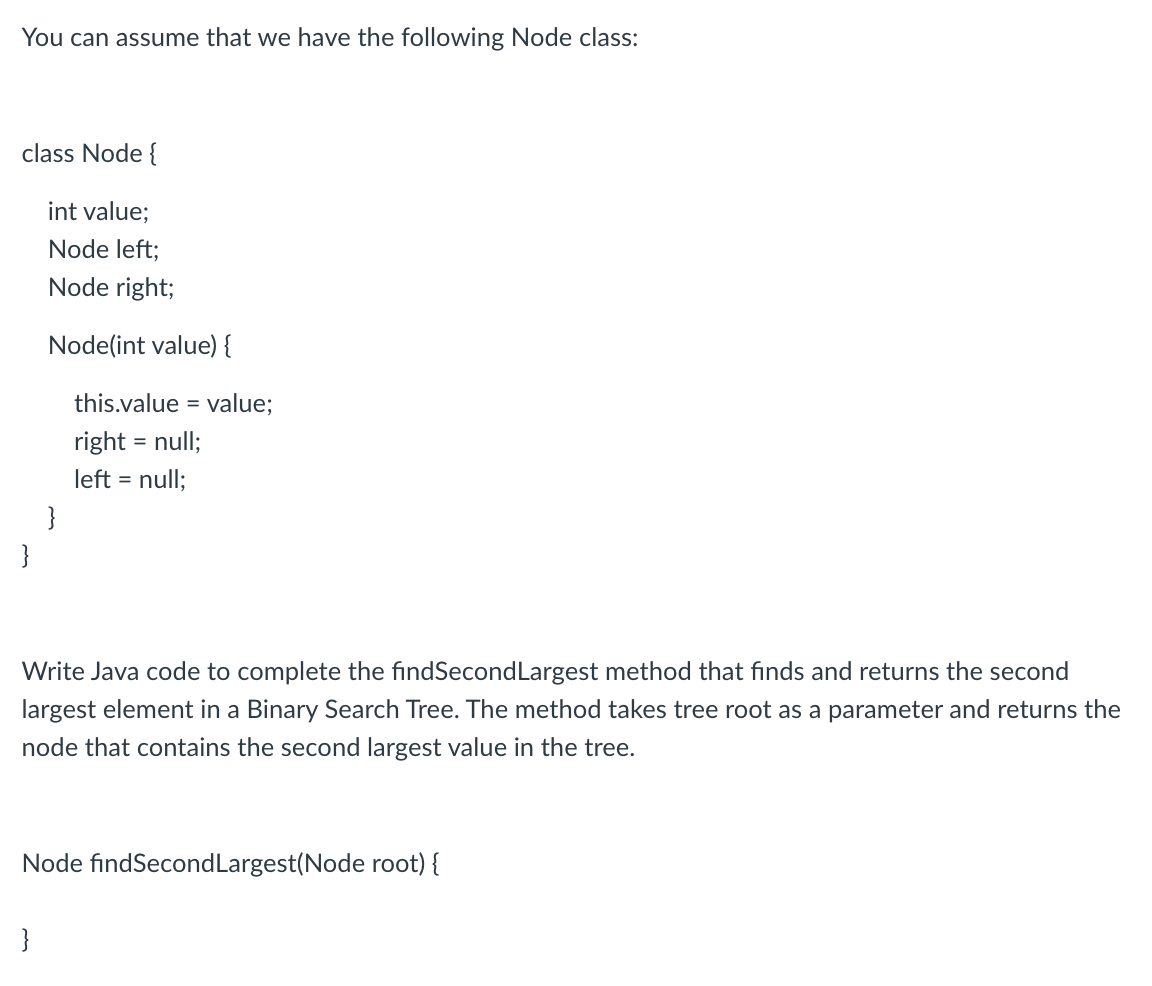 Solved You can assume that we have the following Node class: | Chegg.com