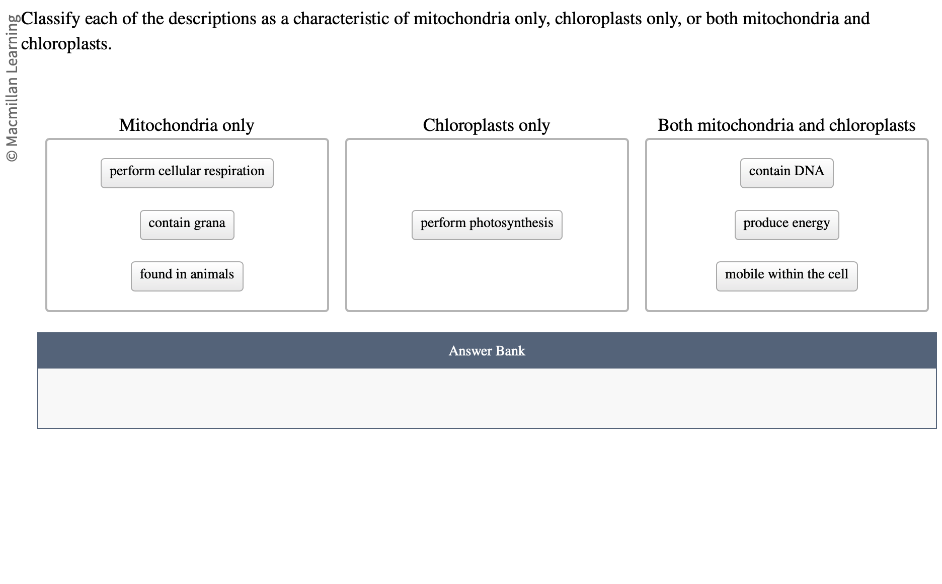 Solved Classify each of the descriptions as a characteristic | Chegg.com