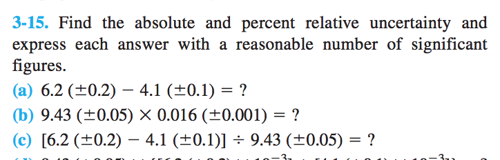 Solved 3-16. Find the absolute and percent relative | Chegg.com