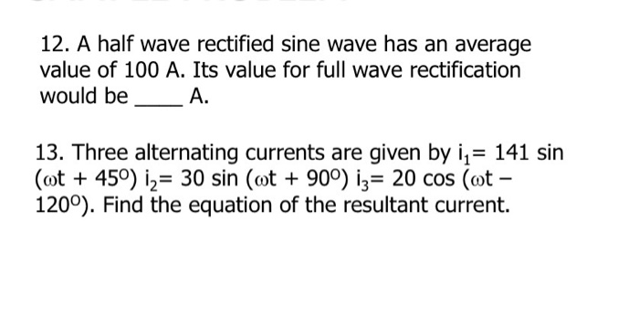 average value of full rectified sine wave