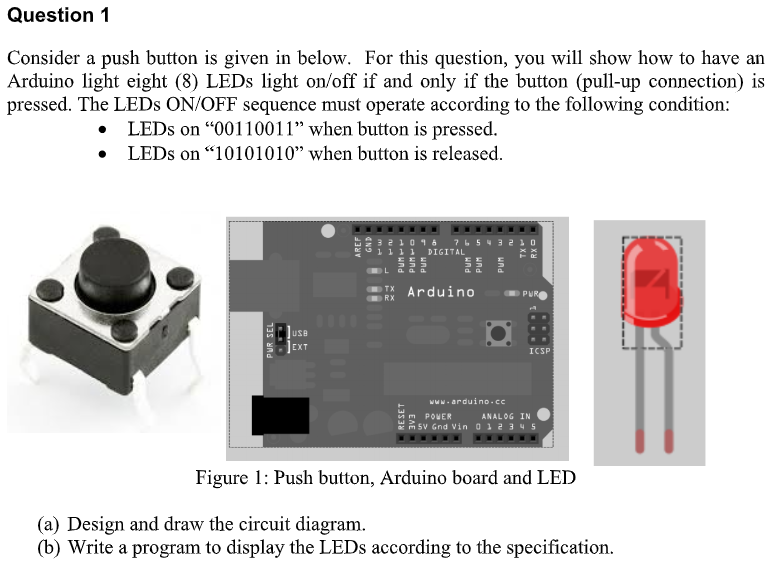 Solved Question 1 Consider a push button is given in below. | Chegg.com