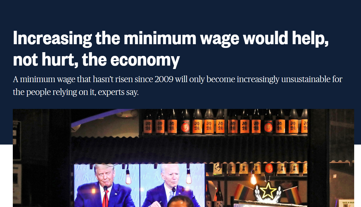 Solved Increasing The Minimum Wage Would Help, Not Hurt, The | Chegg.com