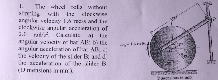 Solved The wheel rolls without slipping with the clockwise | Chegg.com