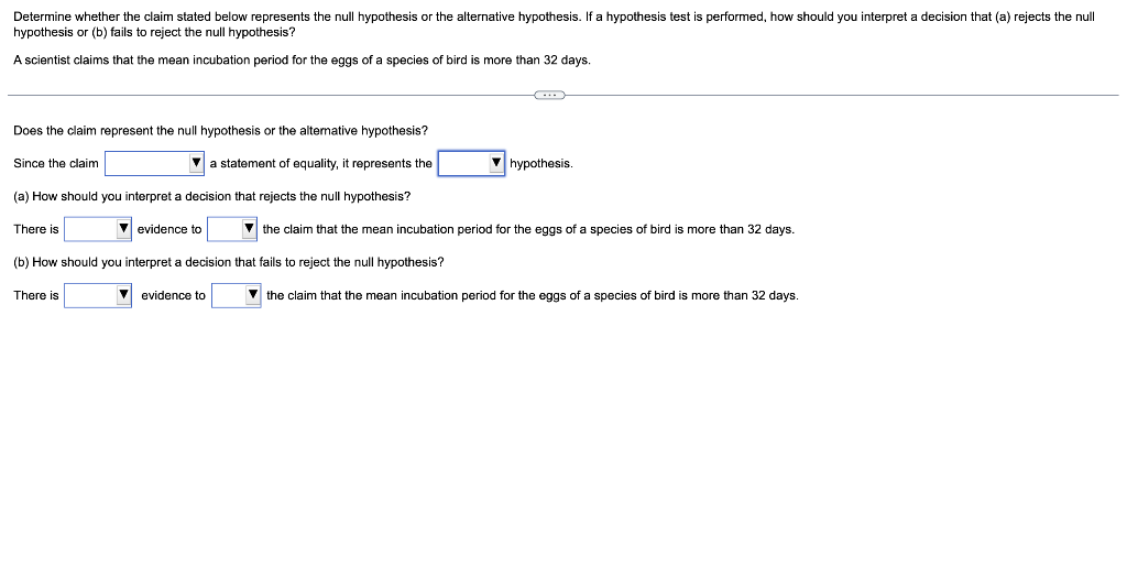 Solved Hypothesis Or (b) Fails To Reject The Null | Chegg.com