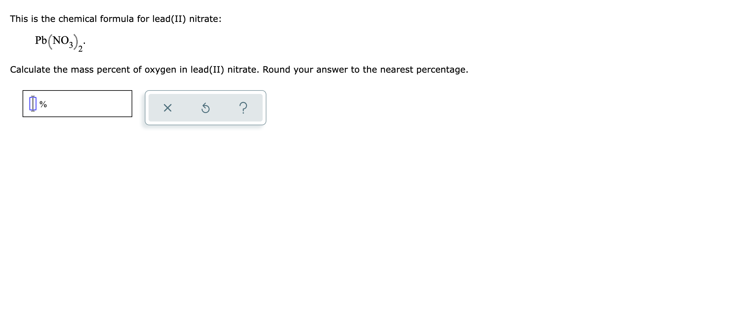 Solved This is the chemical formula for lead(II) nitrate: | Chegg.com