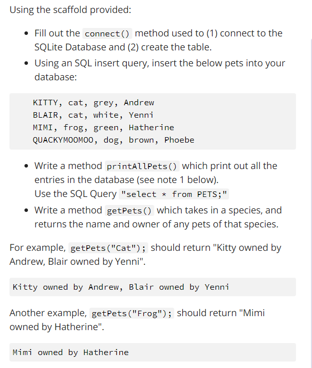 Solved Create a java program which connects to a database.