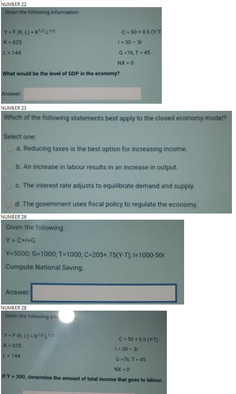 Solved NUMBER 22 Given the following information: C = 50+ | Chegg.com