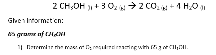 Solved 2 CH3OH (1) + 3 O2 (g) → 2 CO2 (8) + 4 H20 (1) Given | Chegg.com
