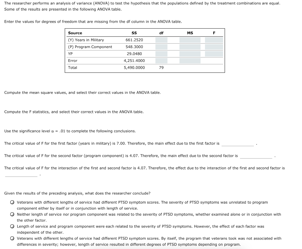4. Determining main effects and interactions in a | Chegg.com