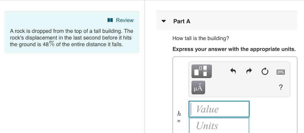 Solved Review Part A A rock is dropped from the top of a | Chegg.com