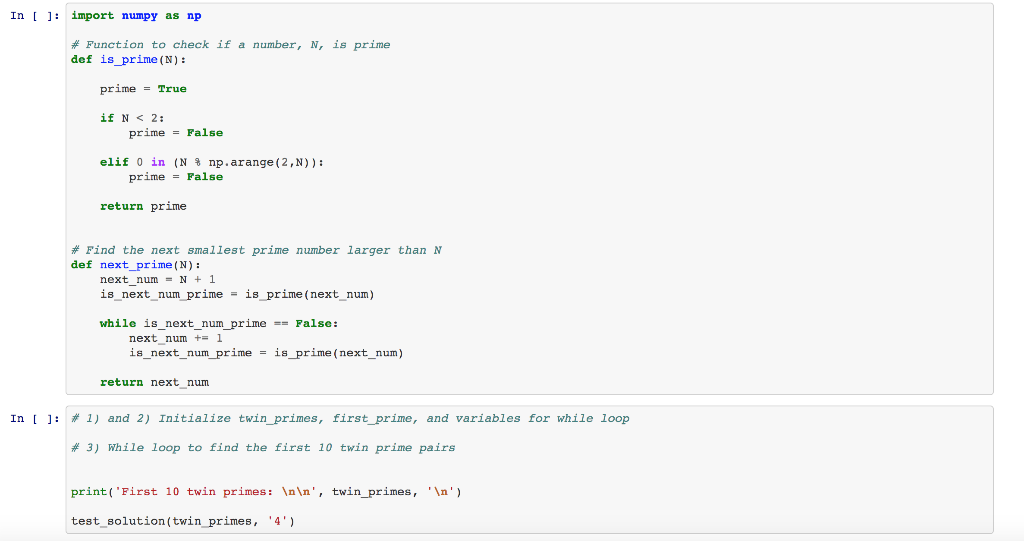 Solved Problem 4: Finding Twin Primes with a While Loop {-} | Chegg.com