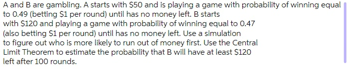 Solved A And B Are Gambling. A Starts With $50 And Is | Chegg.com