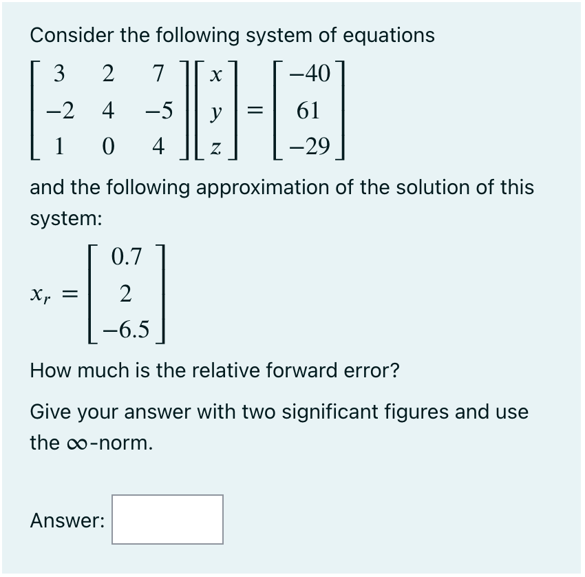 Solved Consider the following system of equations | Chegg.com