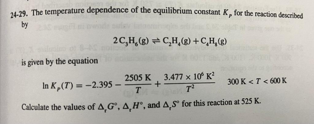 Solved 24-29. The Temperature Dependence Of The Equilibrium | Chegg.com