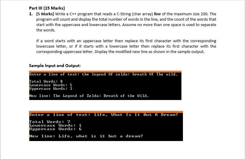 Solved Part Ii 15 Marks 1 5 Marks Write C Program Reads C