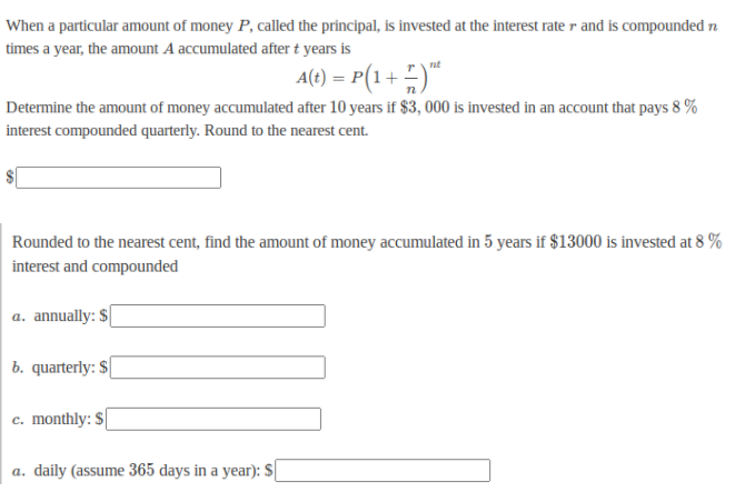 Solved When a particular amount of money P, called the | Chegg.com