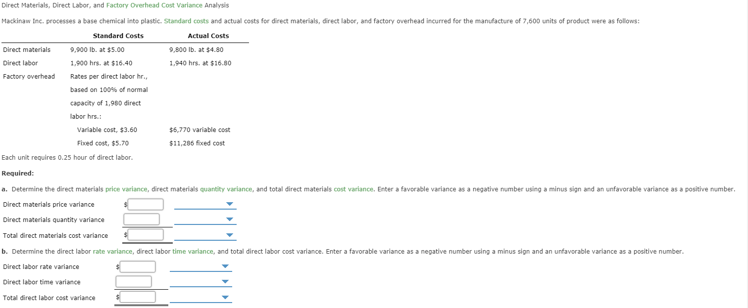 Solved Direct Materials, Direct Labor, and Factory Overhead