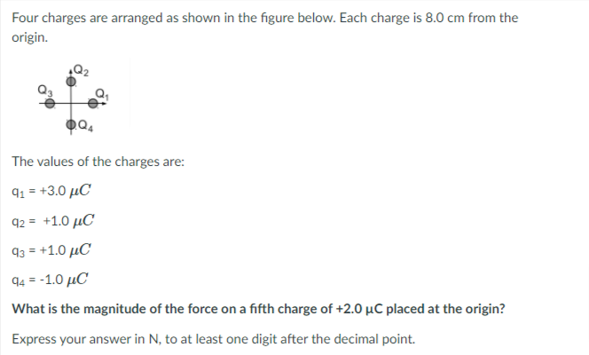 Solved Four Charges Are Arranged As Shown In The Figure | Chegg.com