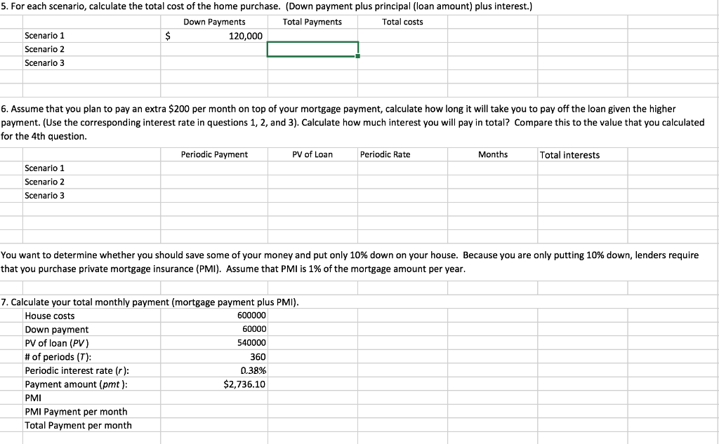 5 For Each Scenario Calculate The Total Cost Of Chegg Com