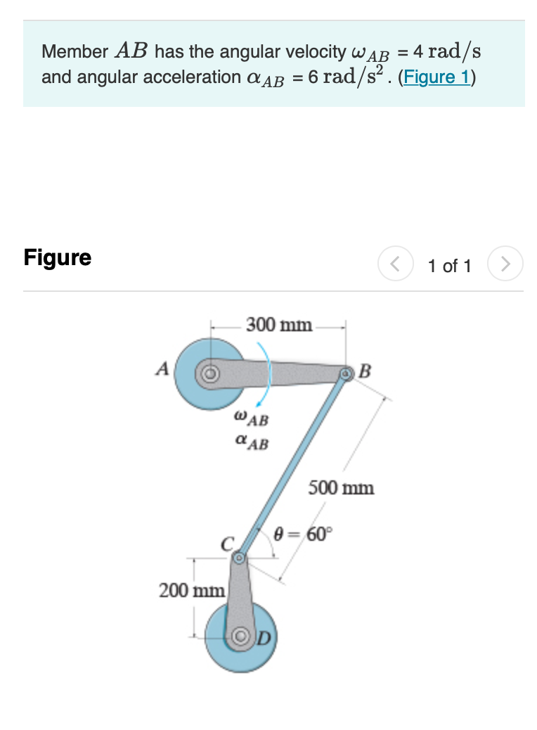 Solved A.) Determine the angular velocity of member CD at | Chegg.com