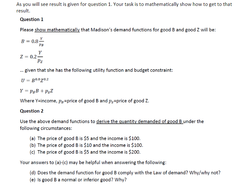 Solved As you will see result is given for question 1. Your | Chegg.com