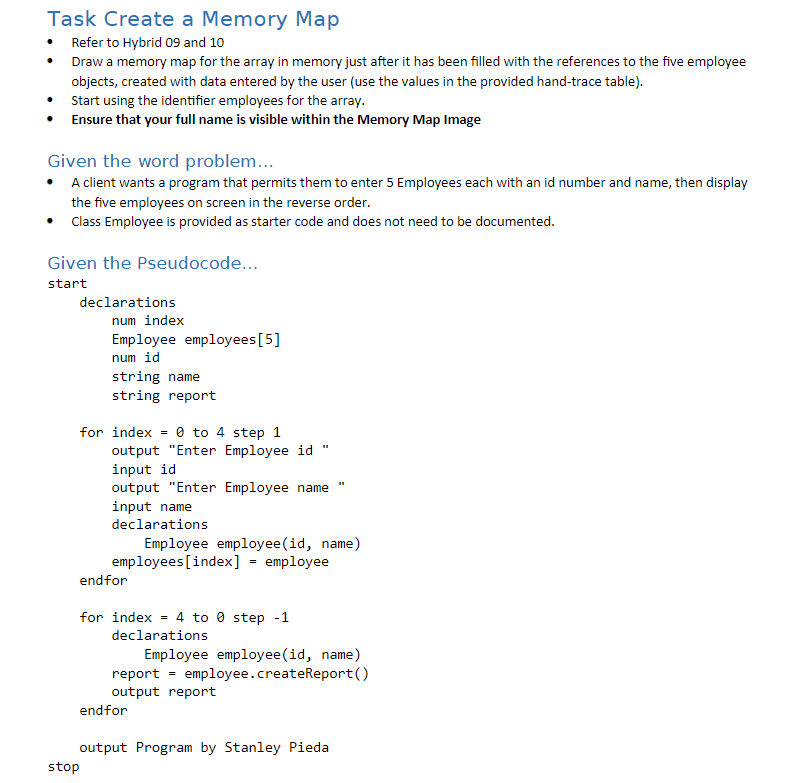 Solved Task Create a Memory Map • Refer to Hybrid 09 and 10 | Chegg.com