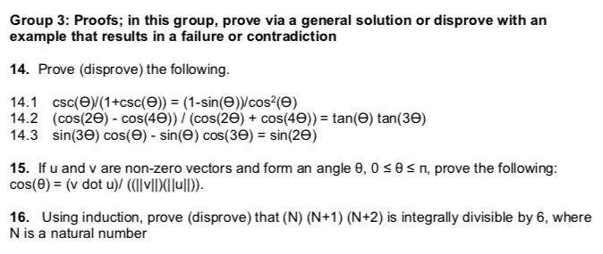 Solved Group 3: Proofs; in this group, prove via a general | Chegg.com