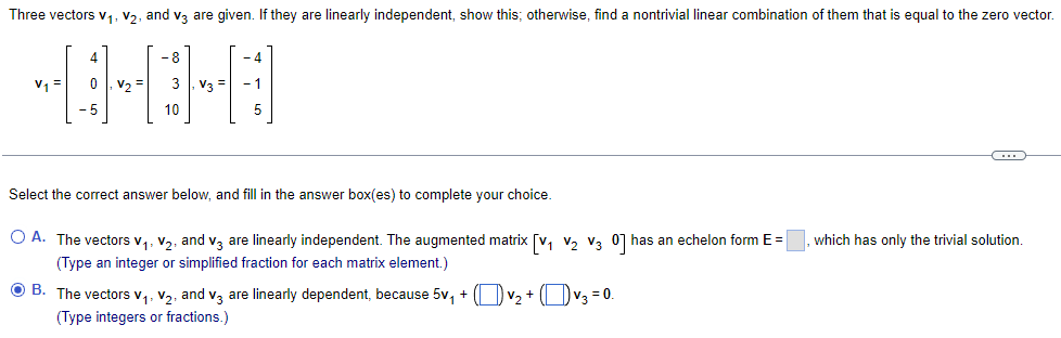 Solved Three vectors V₁, V₂, and v3 are given. If they are | Chegg.com