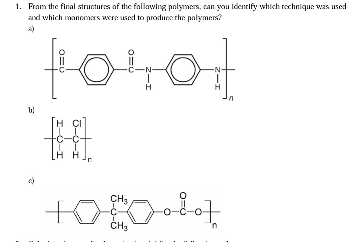 Solved 1. From The Final Structures Of The Following | Chegg.com