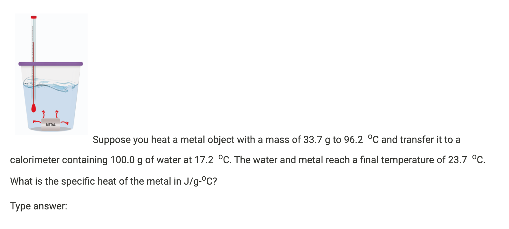 Solved Suppose You Heat A Metal Object With A Mass Of 33 Chegg Com