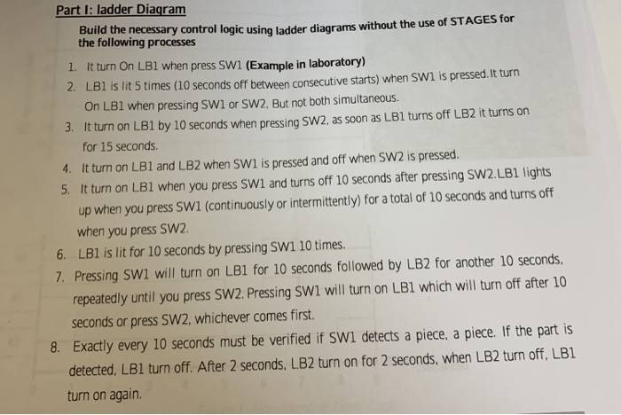 Part L: Ladder Diagram Build The Necessary Control | Chegg.com