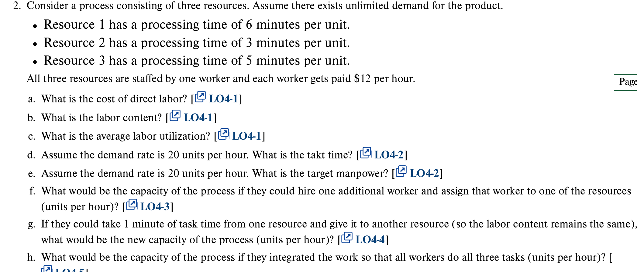 Solved 2. Consider a process consisting of three resources. | Chegg.com