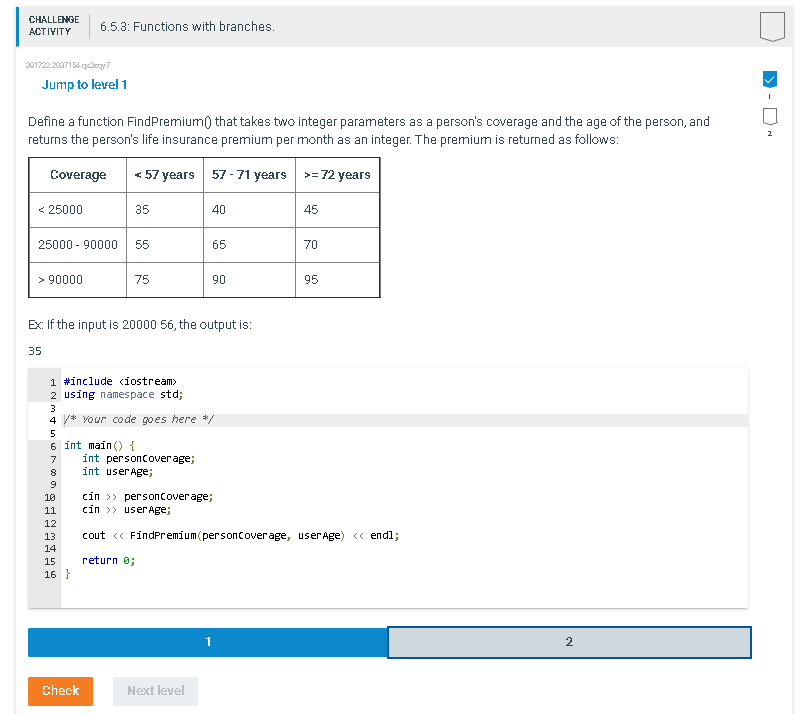 Solved CHALLENGE ACTIVITY 301722.2037154 xptery7 Jump to | Chegg.com
