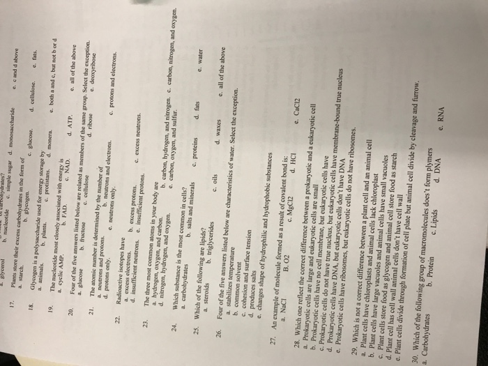 Solved BIO 211: TEST I Multiple-Choice Questions. Oaly one | Chegg.com