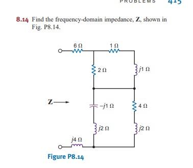 Solved LEM 8.14 Find the frequency-domain impedance, Z, | Chegg.com