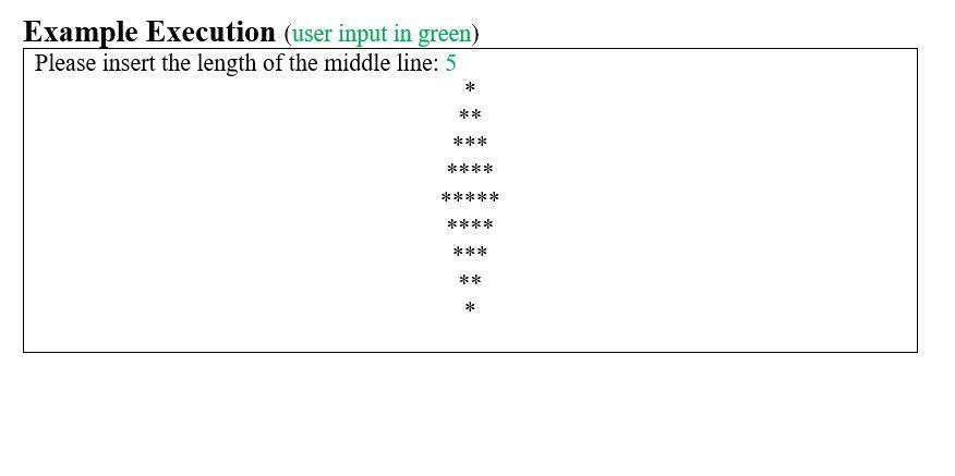 Solved Draw a diamond shape using for loop Write a program | Chegg.com