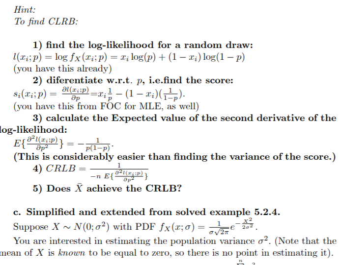 Problem 3 Maximum Likelihood Estimator Mle And Chegg Com