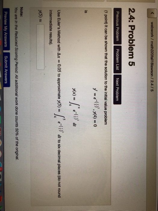 Solved /24/5 2.4: Problem 5 s Problem Problem List Next | Chegg.com