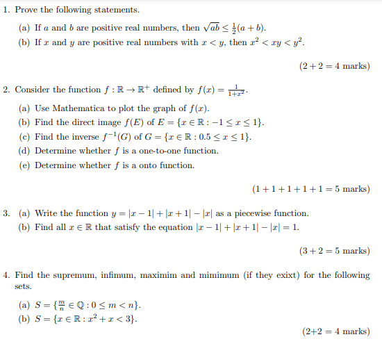 Solved 1. Prove The Following Statements. (a) If A And B Are | Chegg.com