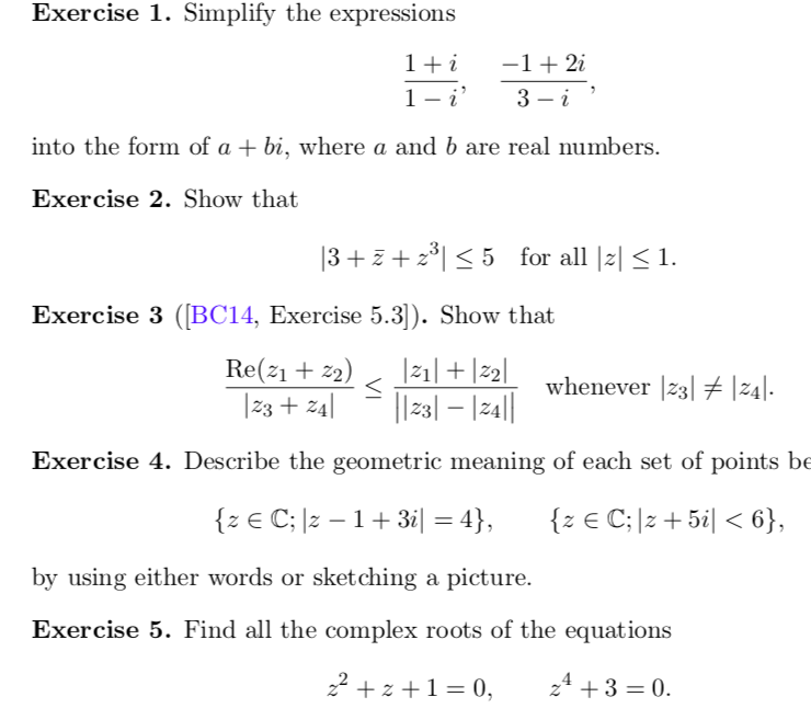 Solved Exercise 1. Simplify The Expressions 1+i 1 -1 + 2i | Chegg.com