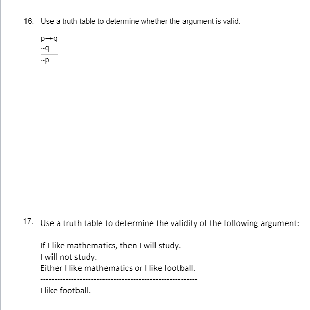 Solved 16. Use a truth table to determine whether the | Chegg.com