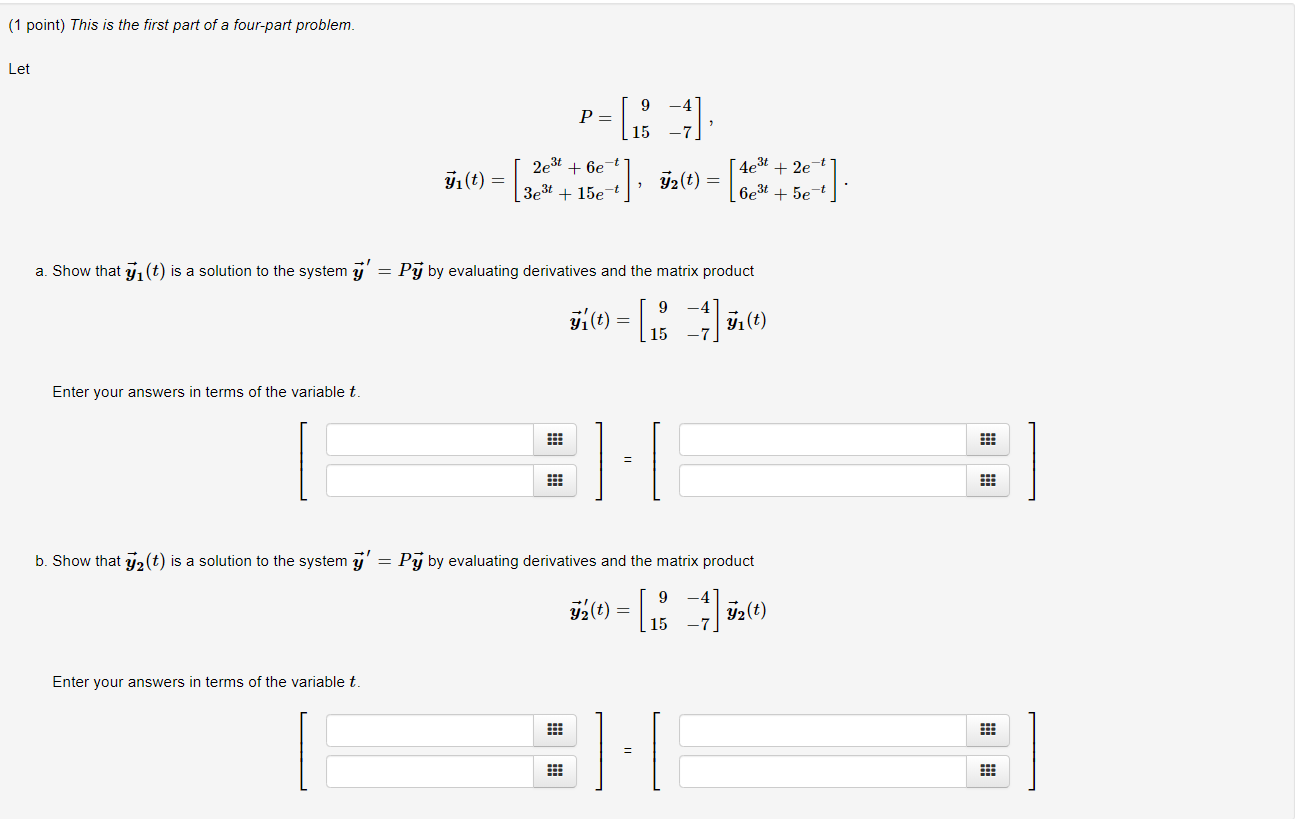 Solved (1 Point) This Is The First Part Of A Four-part | Chegg.com