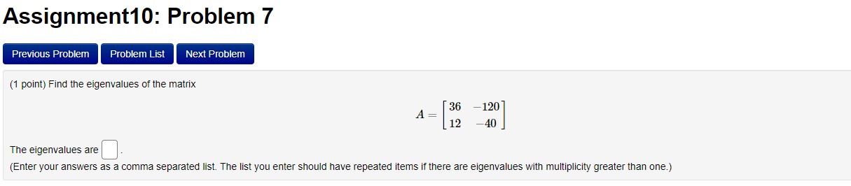 Solved Assignment10: Problem 7 Previous Problem Problem List | Chegg.com