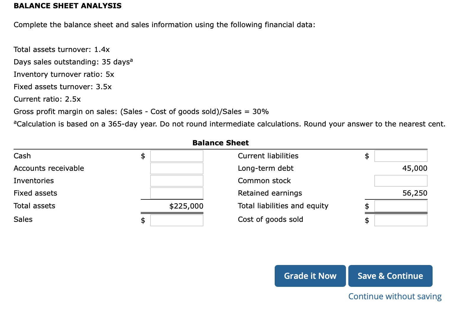 Solved BALANCE SHEET ANALYSISComplete The Balance Sheet And | Chegg.com